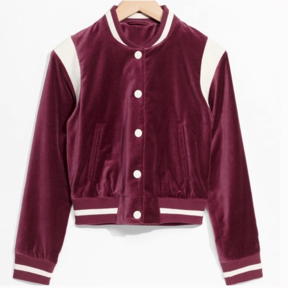 & Other Stories Velvet Varsity Jacket 12